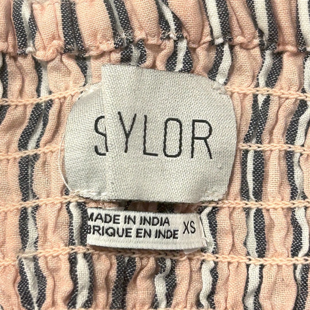SAYLOR Smocked Pink & Gray Striped Skirt & Top Set - Picture 9 of 11